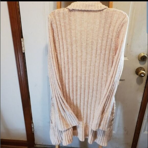 Cupio Long Sweater Cardigan Duster XL Open Wrap Bell Sleeve Aztec Boho Fairy - Picture 4 of 7